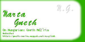 marta gneth business card